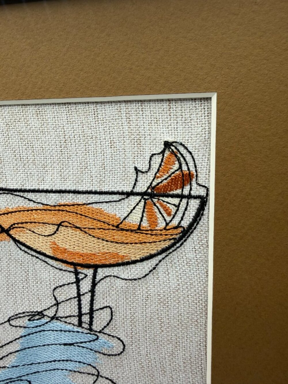Homemade Martini Embroidery Art 8X10 - Picture 3 of 7